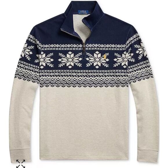 Polo Ralph Lauren Men's Snowflake Estate-Rib Pullover with Nordic Pattern - Picture 5 of 7